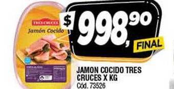 Supermercados Yaguar Jamon Cocido Tres Cruces oferta
