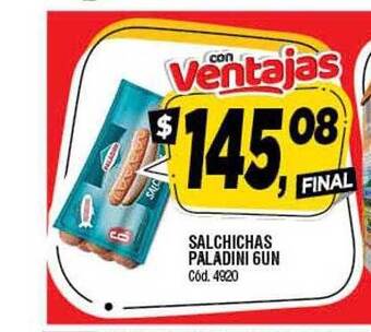 Supermercados Yaguar Salchichas Paladini oferta