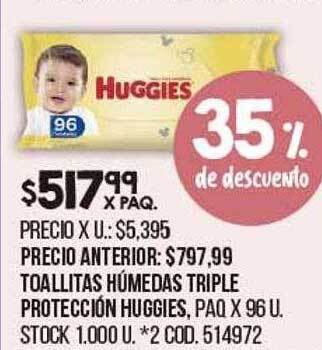 Coto Toallitas Húmedas Triple Protección Huggies 35% De Descuento oferta