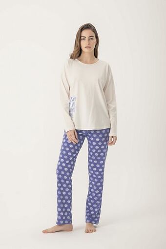 Promesse Pijama remera manga larga y pantalón recto - dots oferta