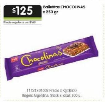 Disco Galletas chocolinas 250g oferta