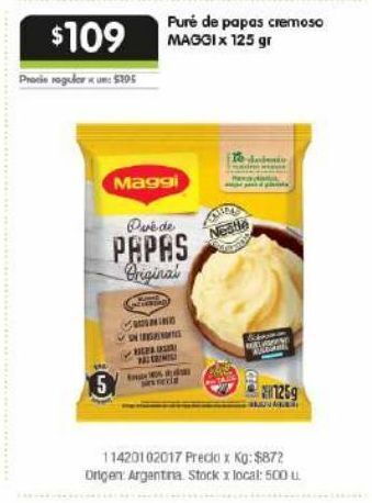 Disco Puré de papas maggi 125g oferta