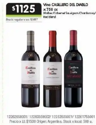 Disco Vino casillero del diablo 750cc oferta