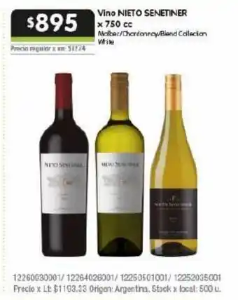 Disco Vino nieto senetiner 750cc oferta