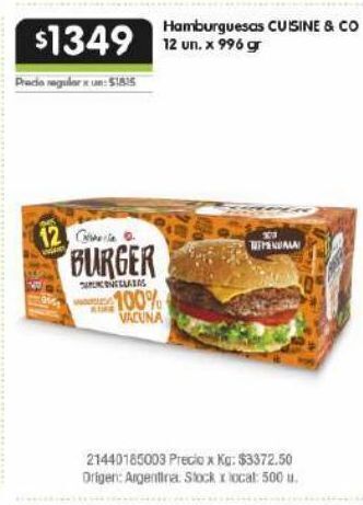 Disco Hamburguesas cuisine & co. oferta