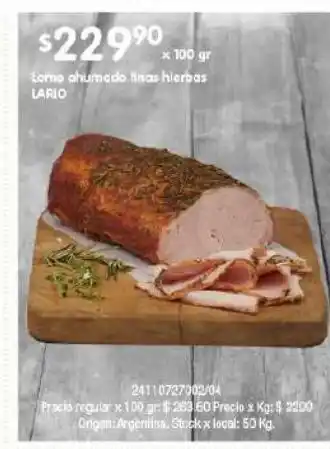 Disco Lomo ahumado finas hierbas lario 100g oferta