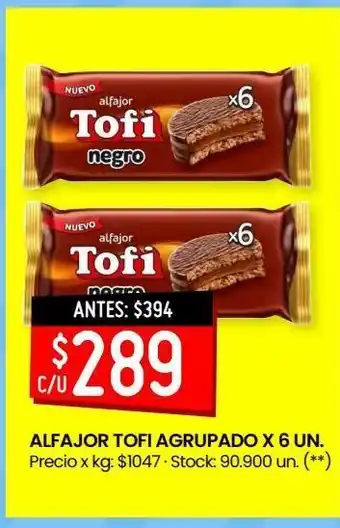 Changomas Alfajor tofi agrupado x 6 un. oferta
