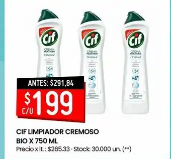 Changomas Cif limpiador cremoso bio x 750 ml oferta