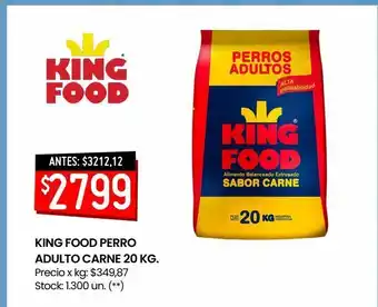 Changomas King food perro adulto carne 20 kg. oferta