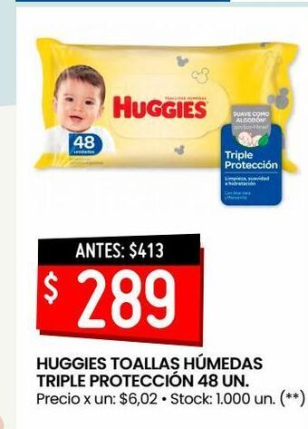 Changomas Huggies toallas húmedas triple protección 48 un. oferta