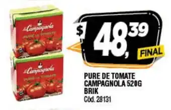 Supermercados Yaguar Brik Campagnola Pure De Tomate 520g oferta