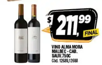 Supermercados Yaguar Malbec - Cab. Vino Alma Mora Sauv. 750C oferta