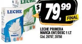 Supermercados Yaguar Leche Primera Marca Ent/Desc 1lt oferta