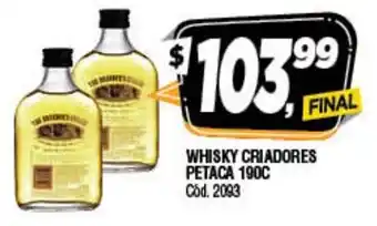 Supermercados Yaguar Whisky Criadores Petaca 190cc oferta