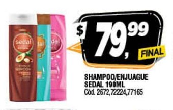 Supermercados Yaguar Sedal Shampoo/Enjuague 190ml oferta