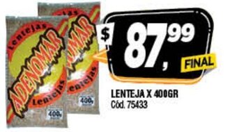 Supermercados Yaguar Lenteja x 400gr oferta