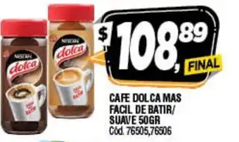 Supermercados Yaguar Dolca Cafe Mas Facil De Batir/Suave 50gr oferta