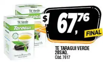 Supermercados Yaguar Te Taragui Verde 20 saq oferta
