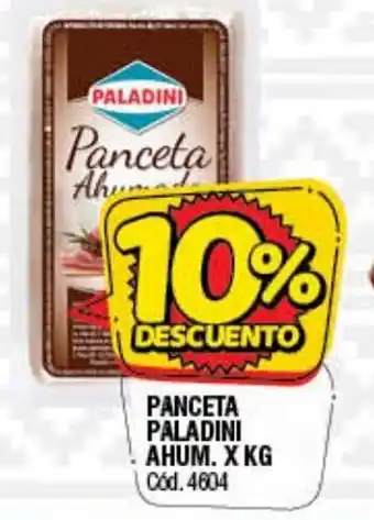 Supermercados Yaguar Paladini Panceta Ahum. x kg oferta