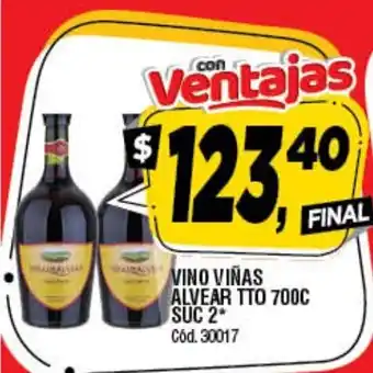 Supermercados Yaguar Vino Viñas Alvear TTO 700cc Suc 2 oferta