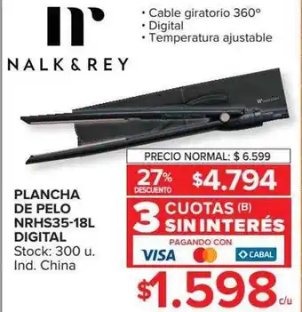 Carrefour Plancha De Pelo Nrhs35-18l Digital Nalk&rey oferta