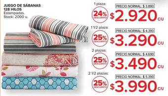 Carrefour Juego De Sábanas 128 Hilos Estampadas oferta