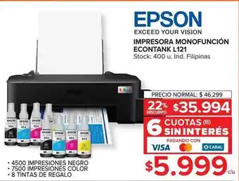 Carrefour Impresora Monofunción Econtank L121 Epson oferta