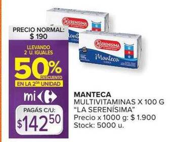 Carrefour Market Manteca Multivitaminas oferta
