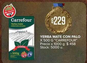 Carrefour Market Yerba Mate Con Palo oferta