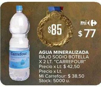 Carrefour Market Agua Mineralizada Bajo Sodio Botella oferta