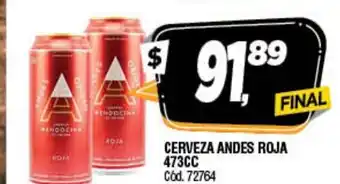 Supermercados Yaguar Cerveza Andes Roja 473cc oferta