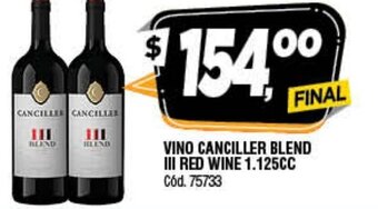 Supermercados Yaguar Vino Canciller Blend III Red Wine 1.125cc oferta