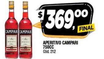 Supermercados Yaguar Aperitivo Campari x 750cc oferta