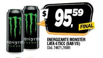 Supermercados Yaguar Energizante Monster Lata 473cc oferta