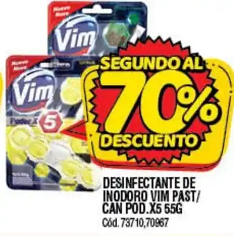 Supermercados Yaguar Vim Past/Can Pod. Desinfectante De inodoro x 5 55g oferta