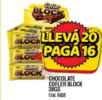 Supermercados Yaguar Chocolate Cofler Block 38gs oferta