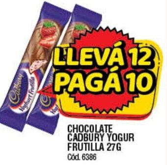 Supermercados Yaguar Chocolate Cadbury Yogur Frutilla 27g oferta