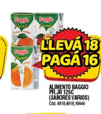 Supermercados Yaguar Alimento Baggio PR.JR 125c oferta