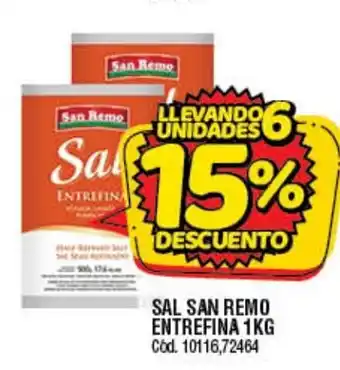 Supermercados Yaguar Sal San Remo Entrefina 1kg oferta