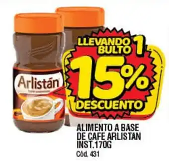 Supermercados Yaguar Alimento A Base De Cafe Arlistan Inst 170g oferta