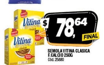 Supermercados Yaguar Vitina Semola Clasica F. Calcio 250g oferta