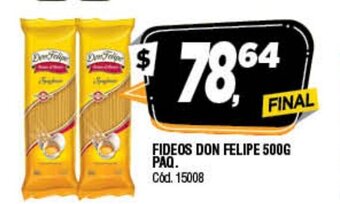 Supermercados Yaguar Fideos Don Felipe 500g Paq oferta
