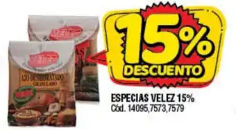 Supermercados Yaguar Especias Velez 15% oferta