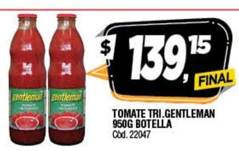 Supermercados Yaguar Tomate Tri. Gentleman 950g Botella oferta