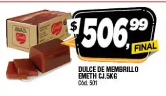 Supermercados Yaguar Dulce De Membrillo Emeth Cj. 5kg oferta