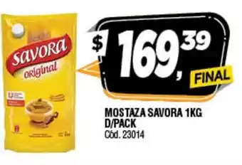 Supermercados Yaguar Mostaza Savora 1 kg D/Pack oferta