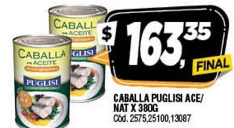 Supermercados Yaguar Caballa Puglisi Ace/Nat x 380g oferta