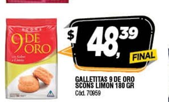 Supermercados Yaguar Galletitas 9 De Oro Scons Limon 180gr oferta