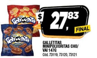 Supermercados Yaguar Galletitas Minipolvoritas Cho/Vai 147g oferta
