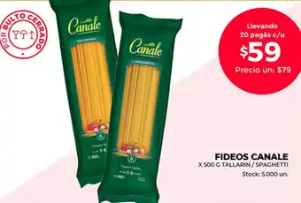 Supermercados Tadicor Canale Fideos x 500 g Tallarin / Spaghetti oferta